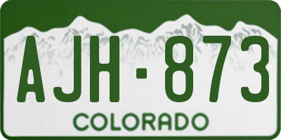 CO license plate AJH873