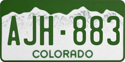 CO license plate AJH883