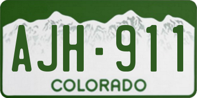 CO license plate AJH911