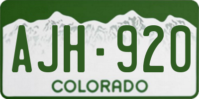 CO license plate AJH920