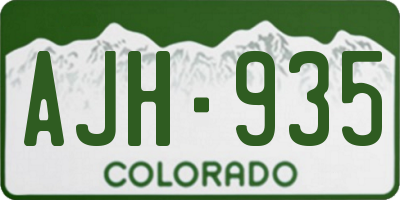 CO license plate AJH935