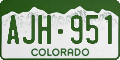 CO license plate AJH951