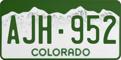 CO license plate AJH952