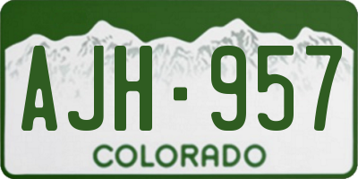 CO license plate AJH957