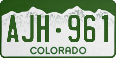 CO license plate AJH961