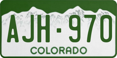 CO license plate AJH970