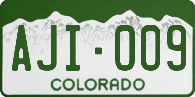 CO license plate AJI009