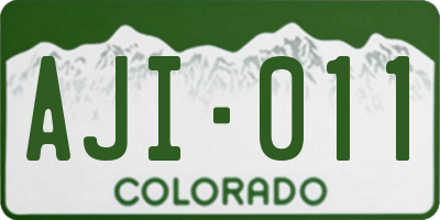 CO license plate AJI011