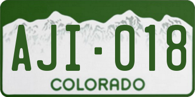 CO license plate AJI018
