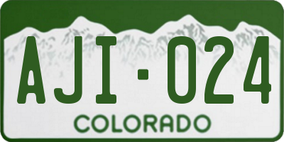 CO license plate AJI024
