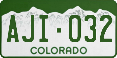 CO license plate AJI032