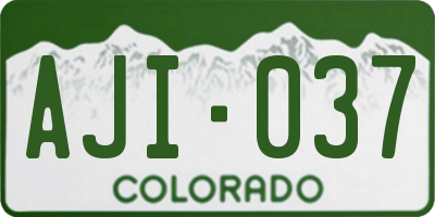 CO license plate AJI037