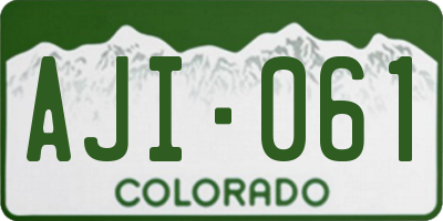 CO license plate AJI061