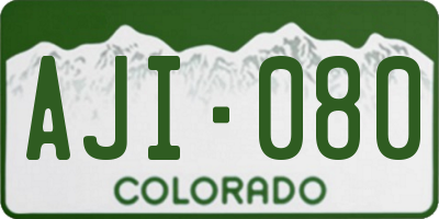 CO license plate AJI080