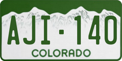 CO license plate AJI140
