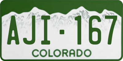 CO license plate AJI167