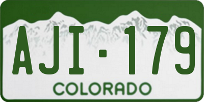 CO license plate AJI179