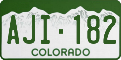 CO license plate AJI182