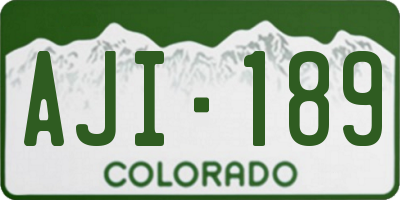 CO license plate AJI189