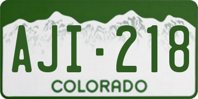 CO license plate AJI218