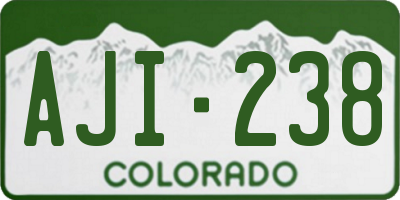 CO license plate AJI238