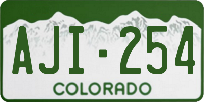CO license plate AJI254
