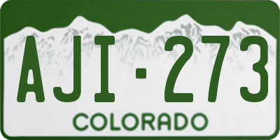 CO license plate AJI273