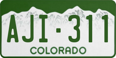 CO license plate AJI311