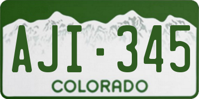 CO license plate AJI345