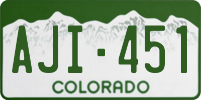 CO license plate AJI451