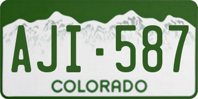 CO license plate AJI587