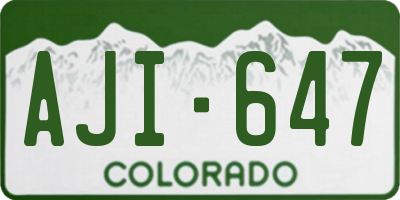 CO license plate AJI647