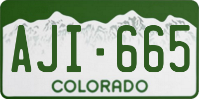 CO license plate AJI665