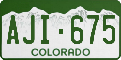 CO license plate AJI675