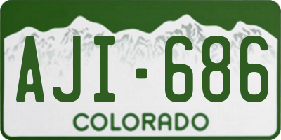 CO license plate AJI686