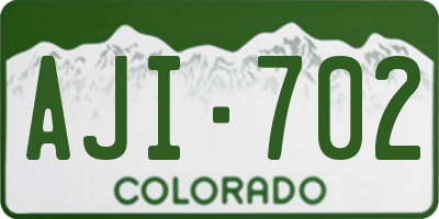 CO license plate AJI702