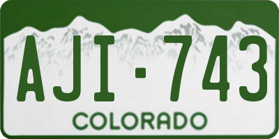 CO license plate AJI743