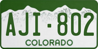 CO license plate AJI802