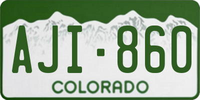CO license plate AJI860
