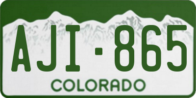 CO license plate AJI865