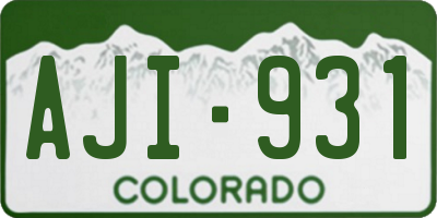 CO license plate AJI931