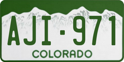 CO license plate AJI971