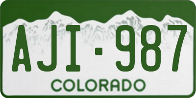 CO license plate AJI987