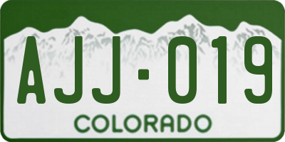 CO license plate AJJ019