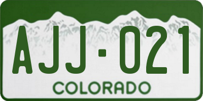 CO license plate AJJ021