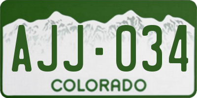 CO license plate AJJ034