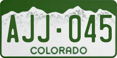 CO license plate AJJ045