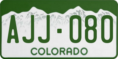 CO license plate AJJ080