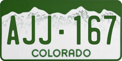 CO license plate AJJ167