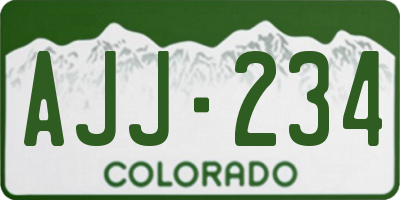 CO license plate AJJ234